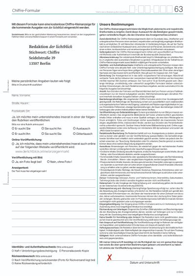 Formular mit Textfeldern und Informationen in deutscher Sprache.