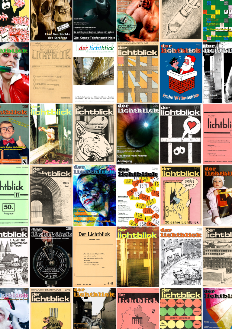 Eine Collage aus verschiedenen Zeitschriftencovern und Grafiken.